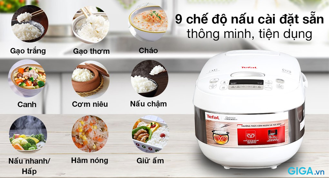 Nồi cơm điện tử Tefal 1.8 lít RK752168 chính hãng